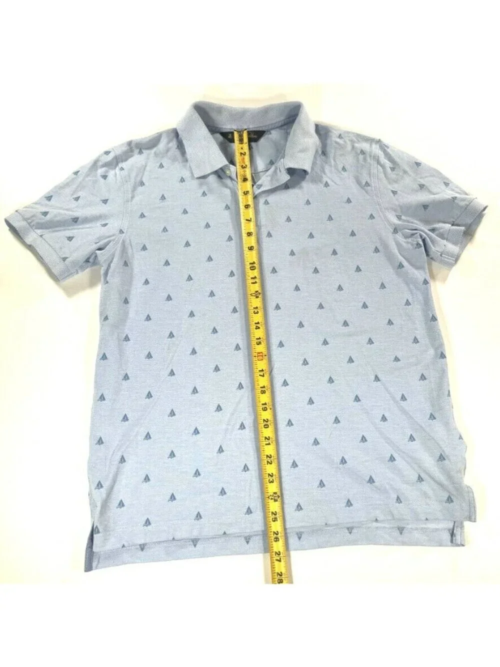 Brooks Brothers Men’s Sailboat Slim Fit Polo 100% Cotton Shirt Blue • Large